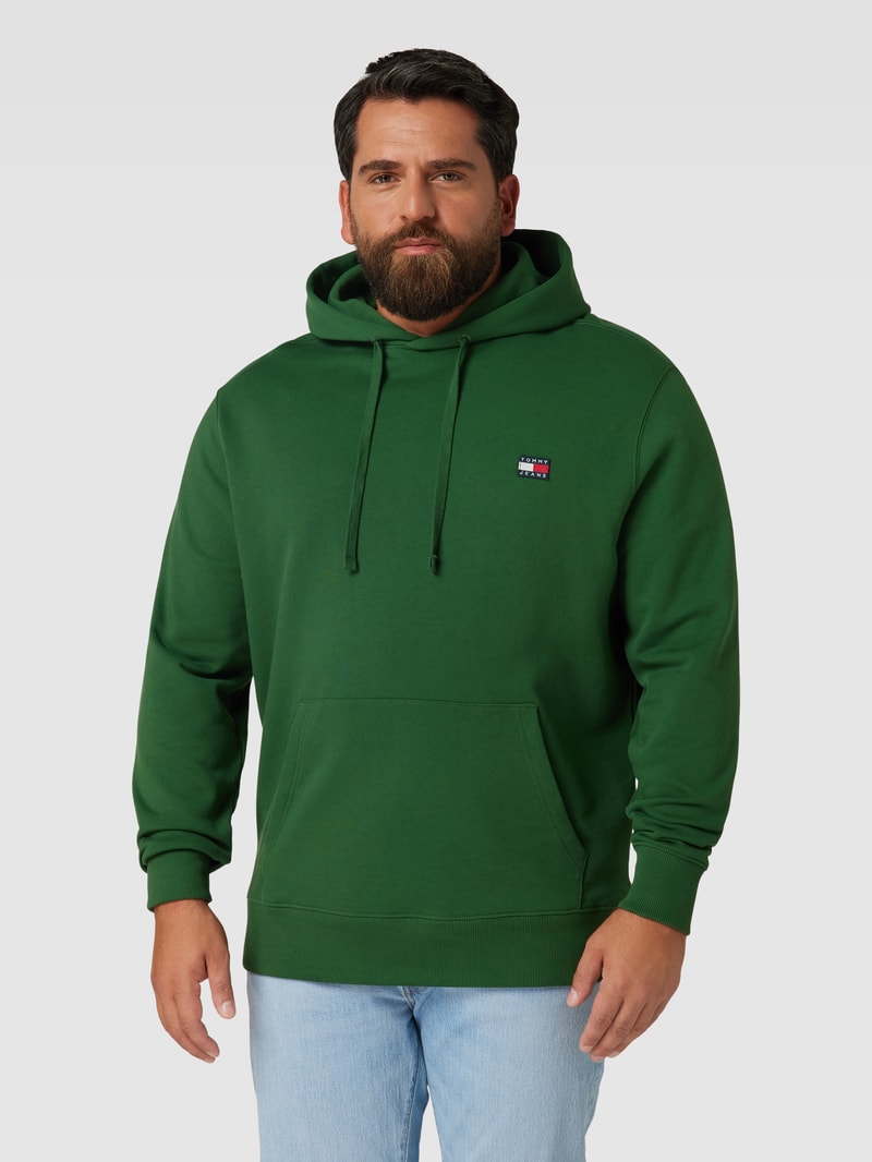 PLUS SIZE Hoodie mit Logo-Stitching in dunkelgrün