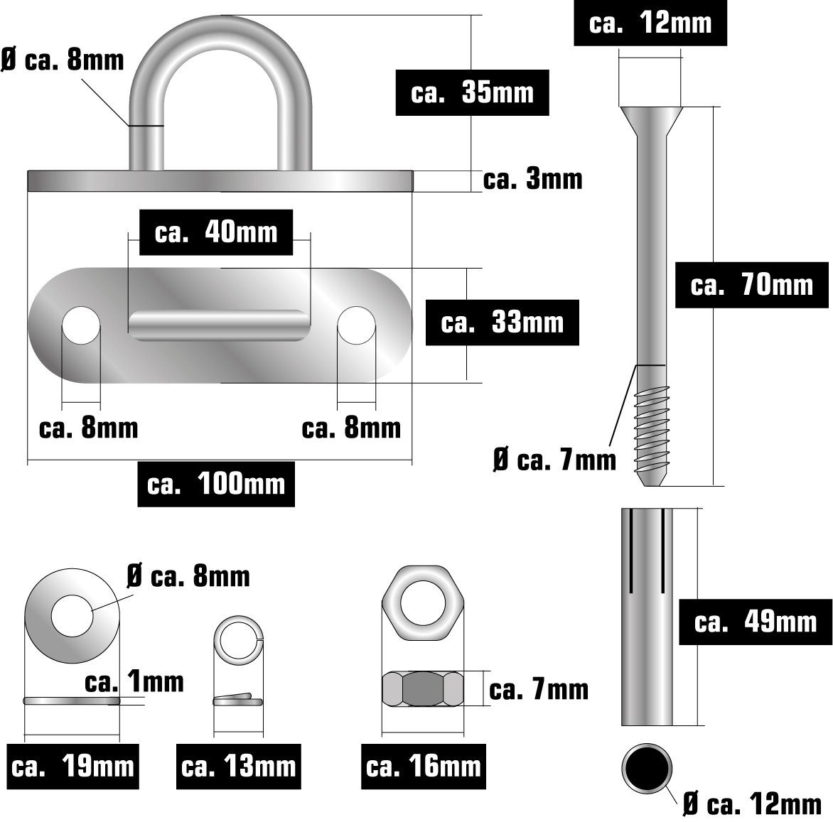 AMANKA Babywippe Baby Federwiege mit 100cm Kette Schwerlast Decke, Hängematte mit Feder+Matratze