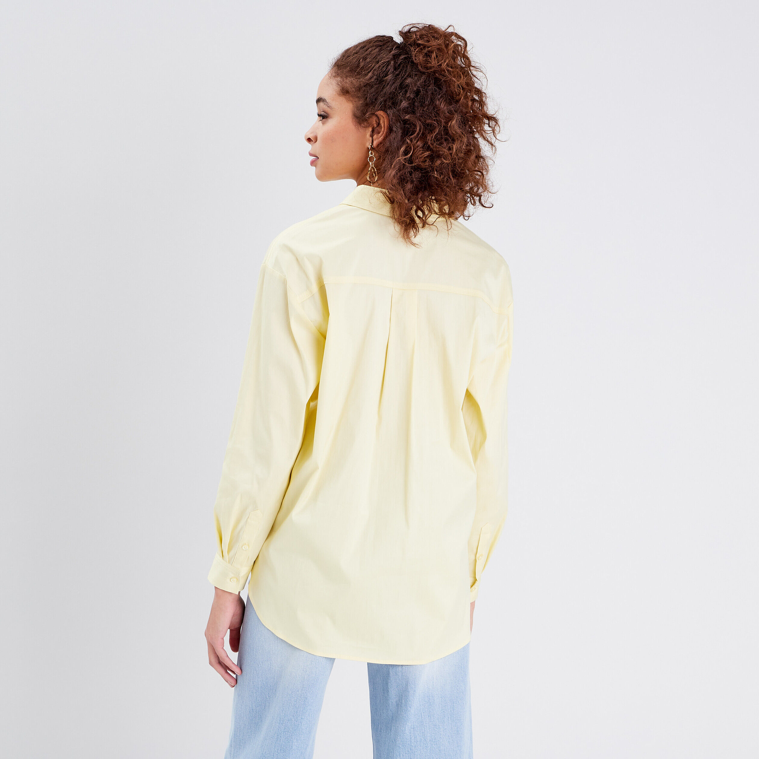 Chemise manches longues jaune clair femme | Cache Cache