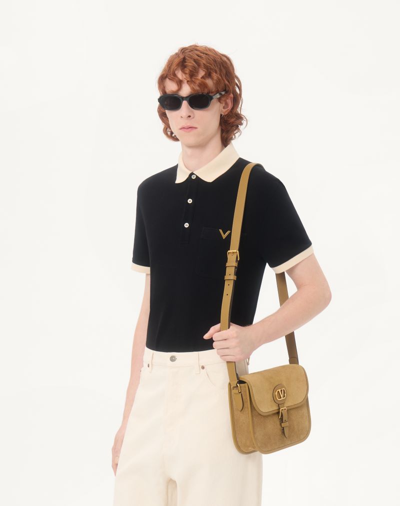 Valentino bomuldspiképoloshirt med V-guld