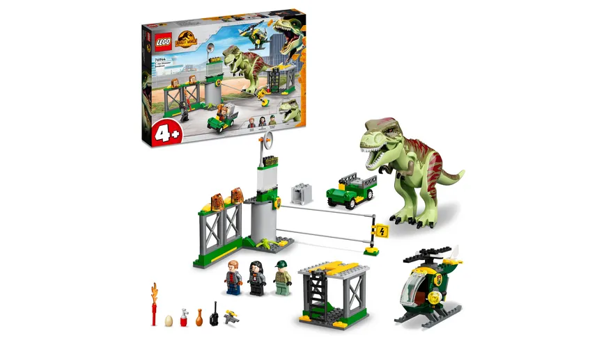 LEGO Jurassic World 76944 T. Rex Ausbruch, Dinosaurier-Spielzeug