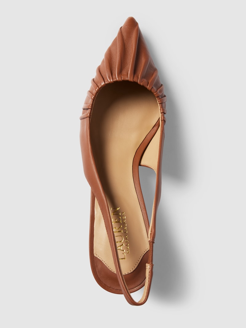 Pumps aus Leder mit spitzer Form Modell 'LOLAH' in cognac