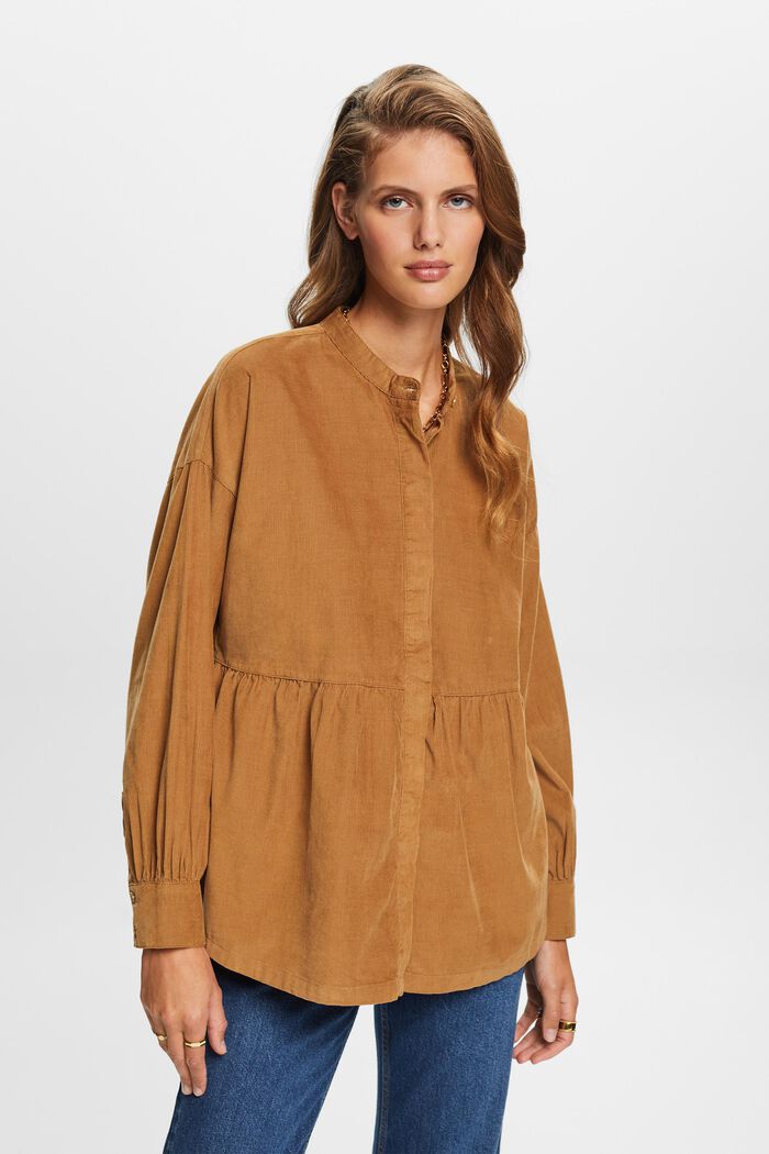Cordbluse mit Schößchen