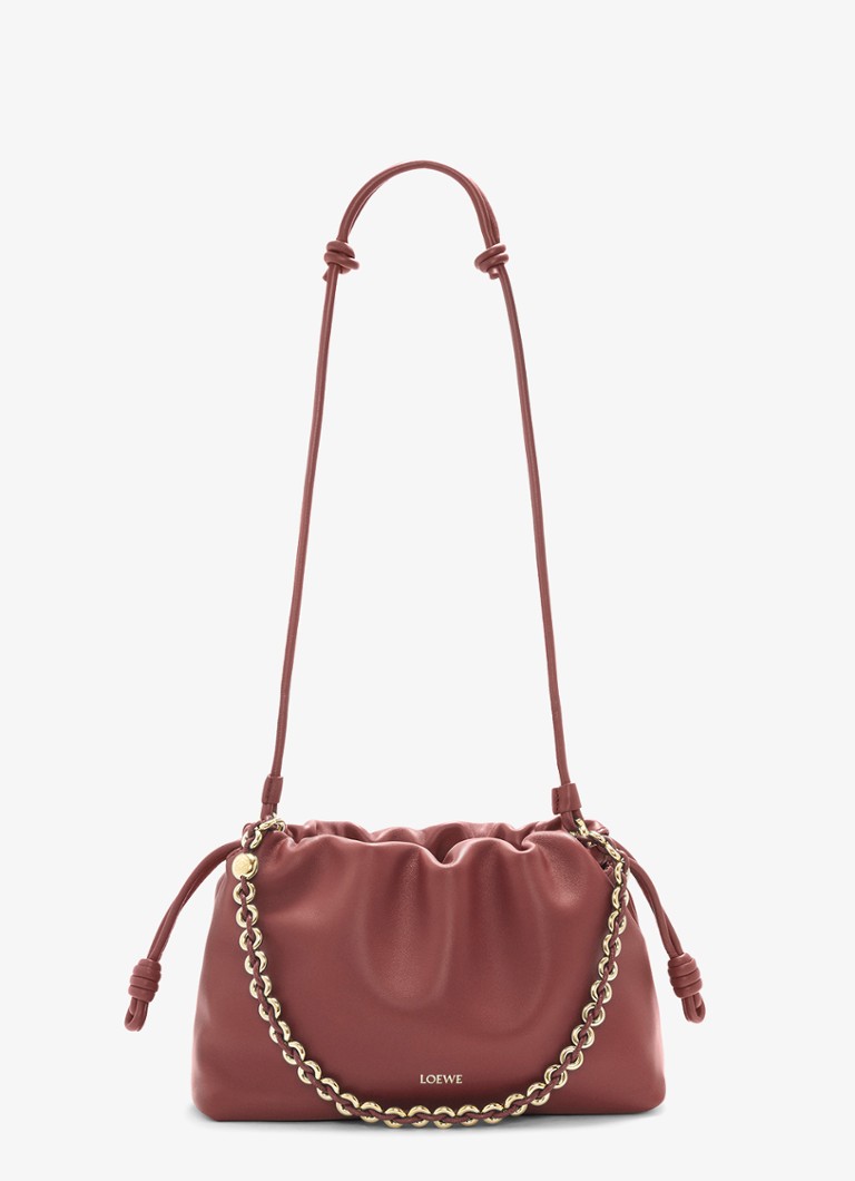LOEWE Flamenco jēra ādas sajūga soma ar plecu siksnu