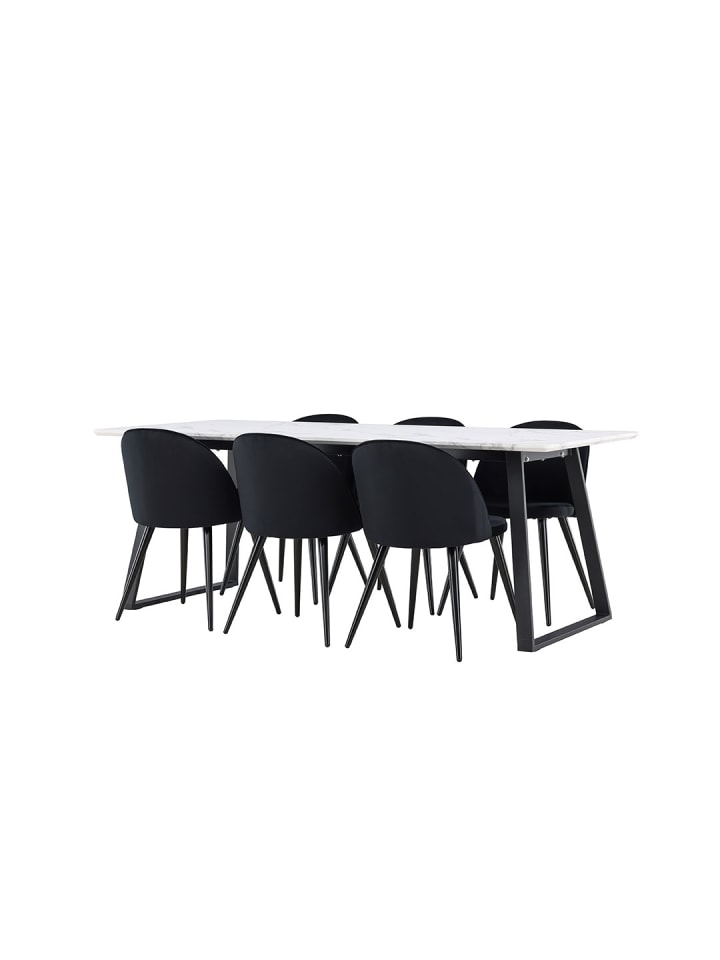 ebuy24 Essgruppe Malaga (7-teilig) Schwarz 200 x 90 cm günstig kaufen onesize