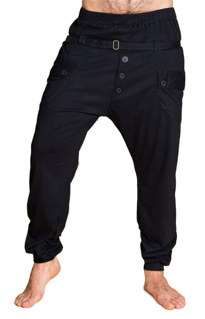 PANASIAM Wellnesshose Baggy Pants Ch02 modische Haremshose aus festem Baumwoll-Jersey-Stoff bequeme Unisex Freizeithose für Damen und Herren