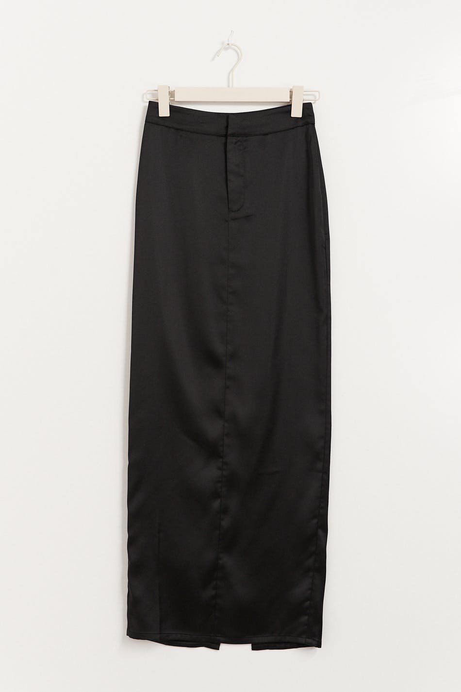 Satin pencil maxi skirt