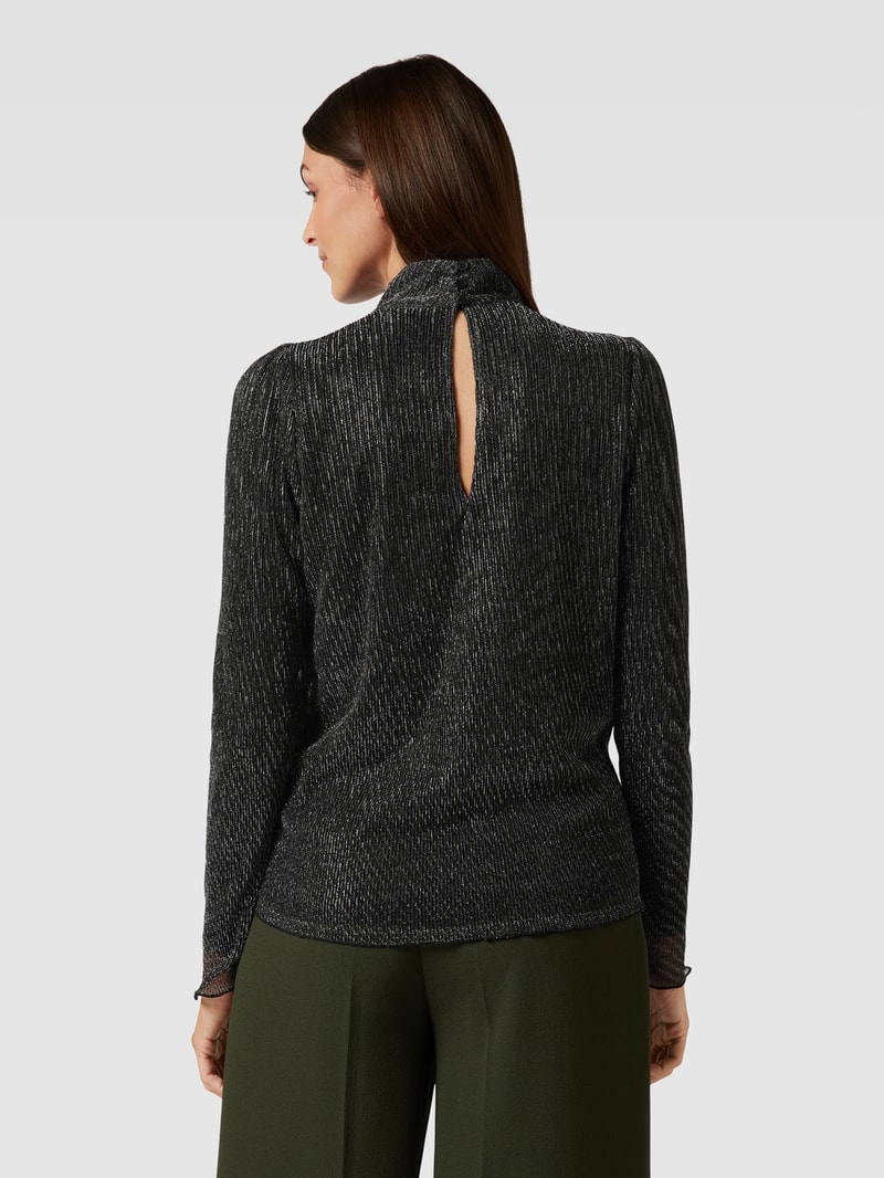 Blusenshirt mit Effektgarn in silber
