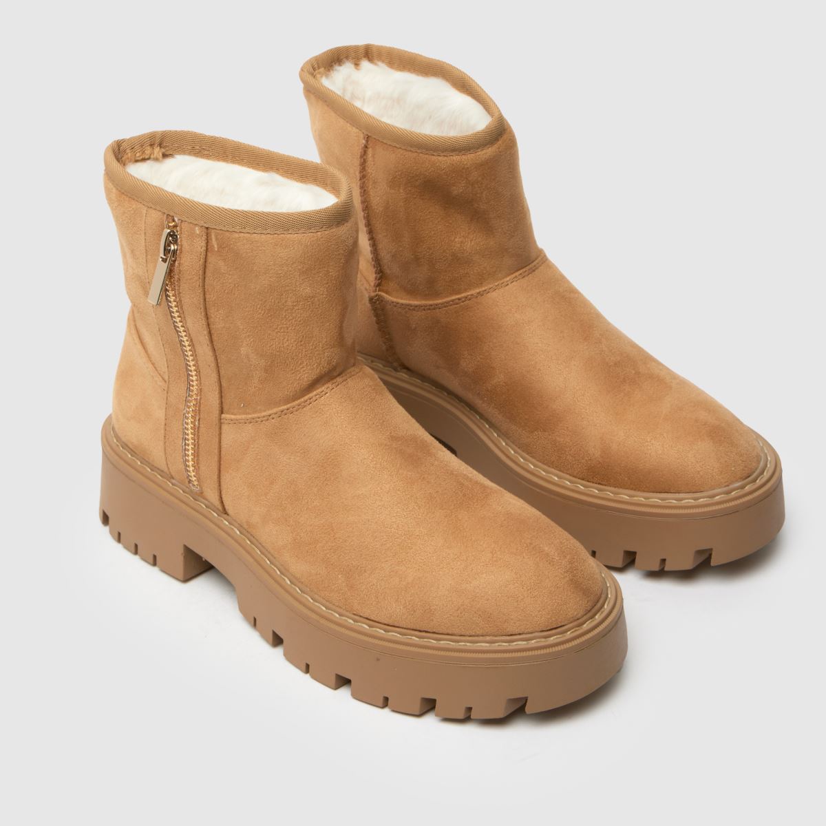 Schuh Carman – Bruna stövlar i fuskpäls
