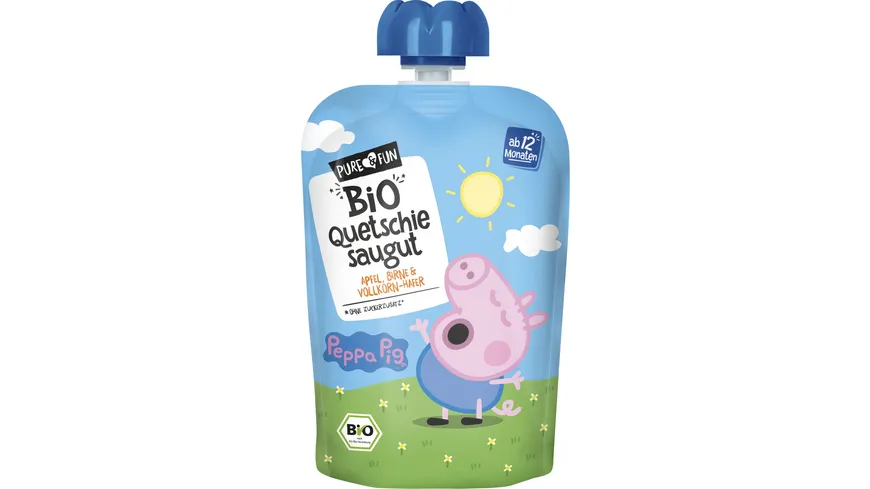 PURE&FUN Bio Quetschie Blau Peppa Pig Saugut 100 g