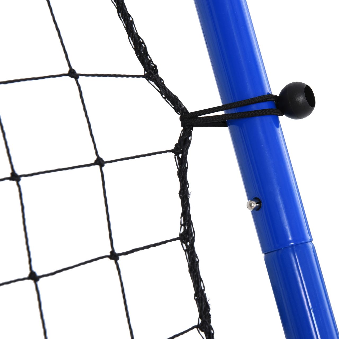 DURHAND HOMCOM Fußball Rebounder Kickback Tor beidseitiger Rückprallwand Netz Stahl