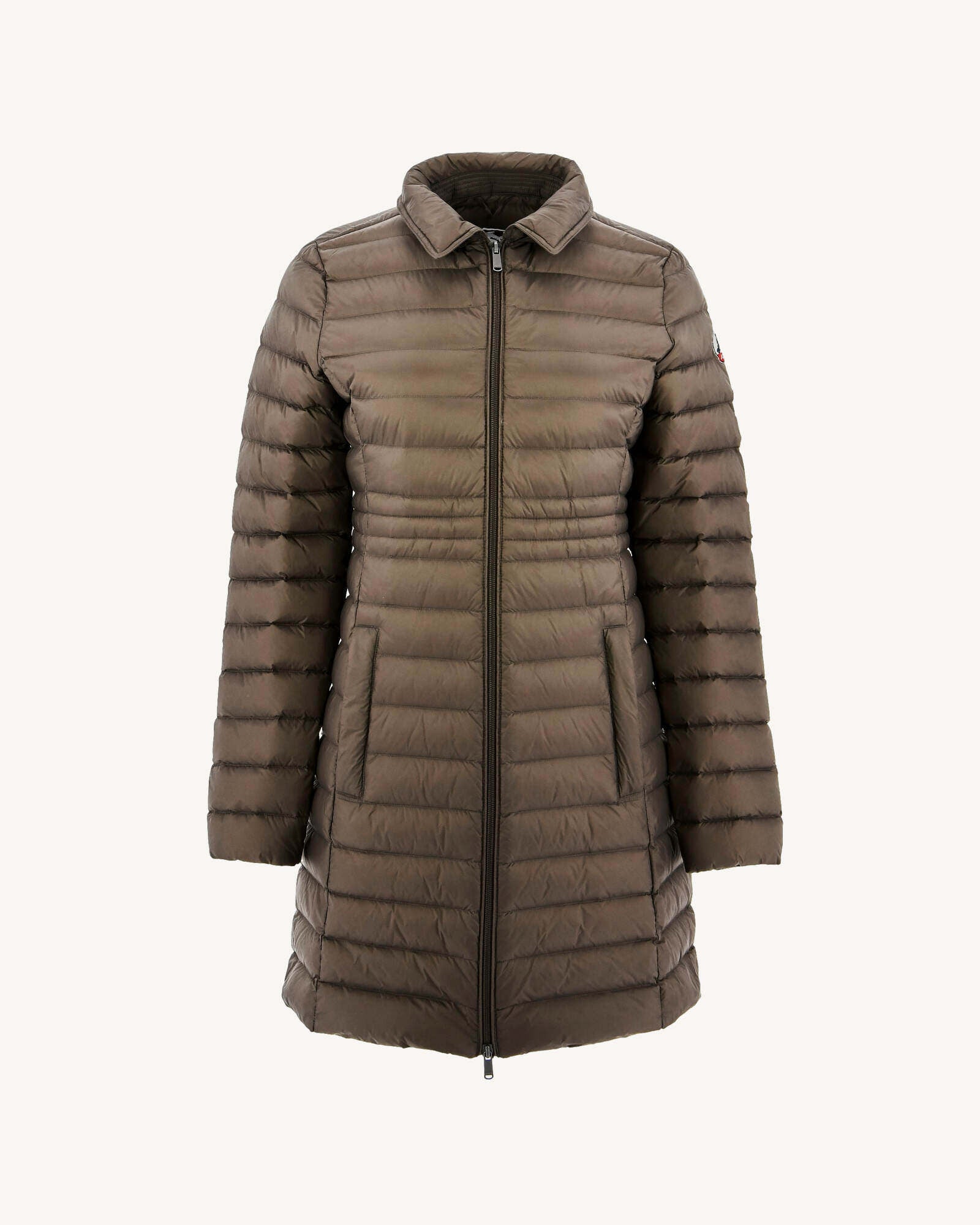 Doudoune longue à capuche Taupe Vero 2.0