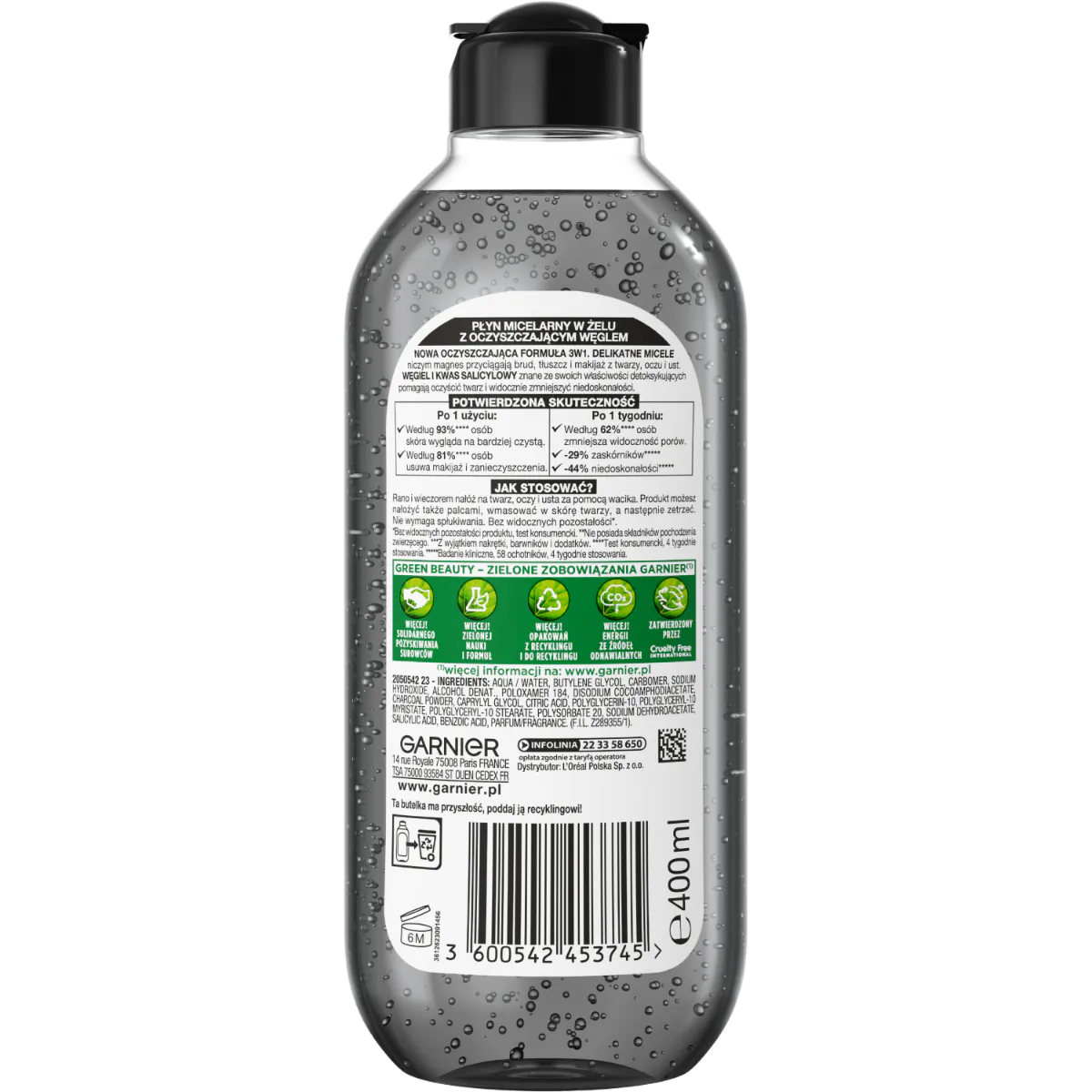 Garnier Skin Naturals Pure Skin мицеларни гел за чишћење коже са активним угљем и салицилном киселином