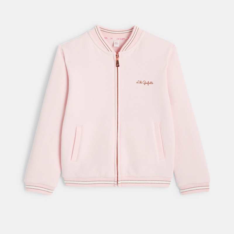 Sweat Teddy rose effet pointelle Lili Gaufrette
