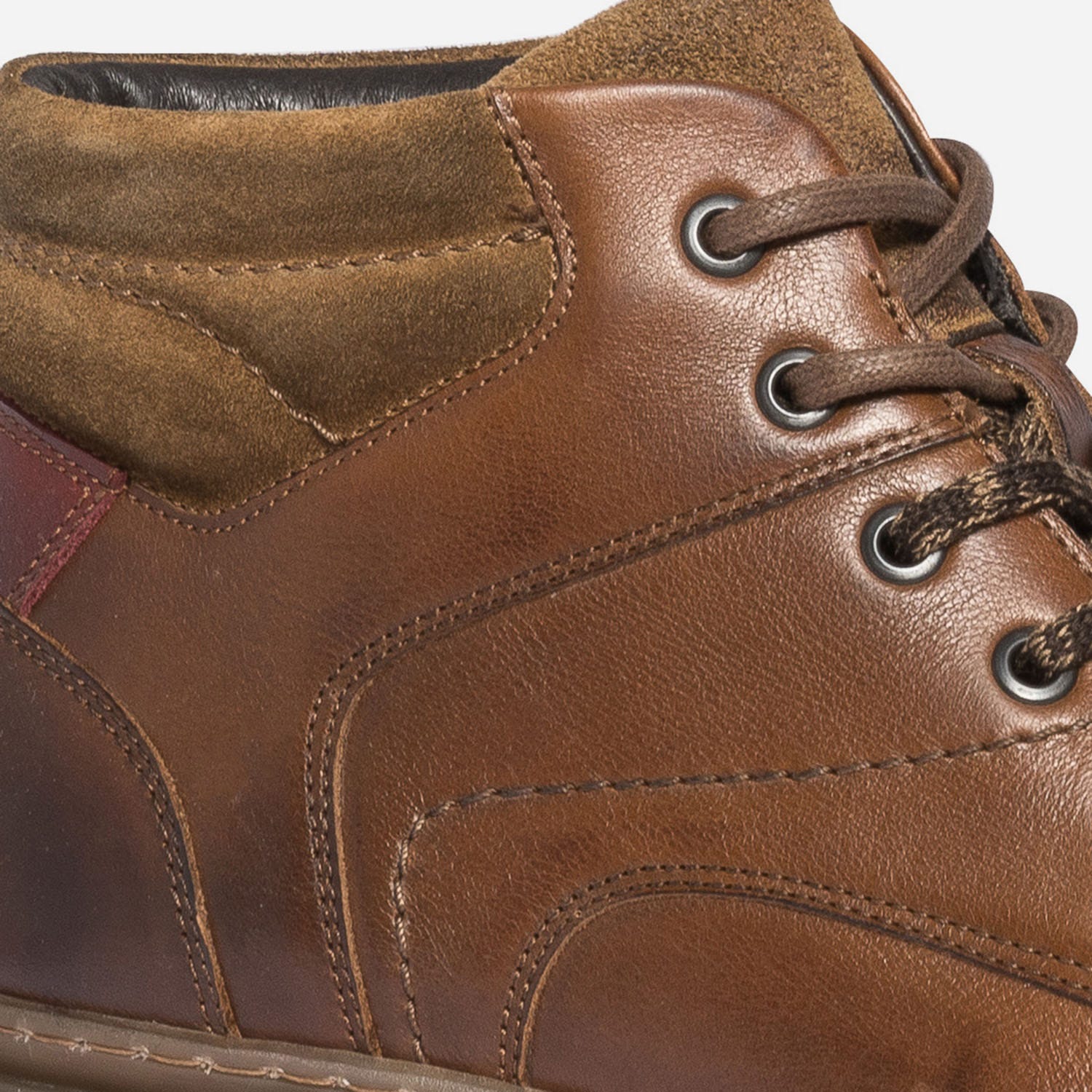 Boots à lacet cognac en cuir