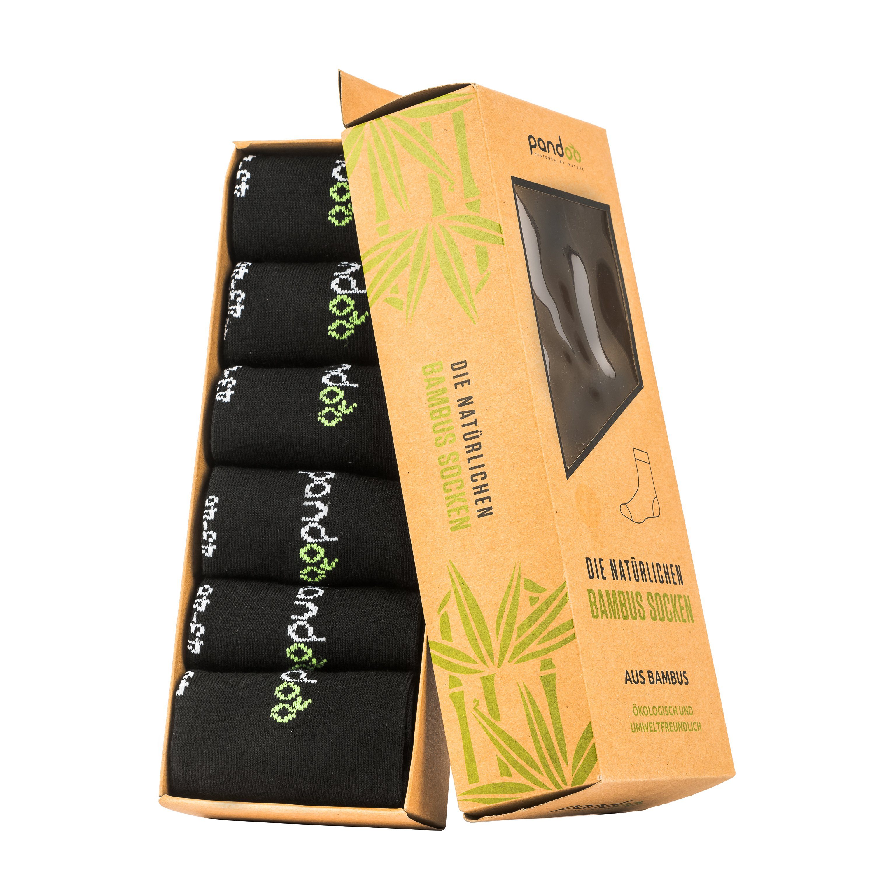 pandoo Sportsocken Sportsocken, 6er Pack aus Viskose (Bambus Zellstoff)