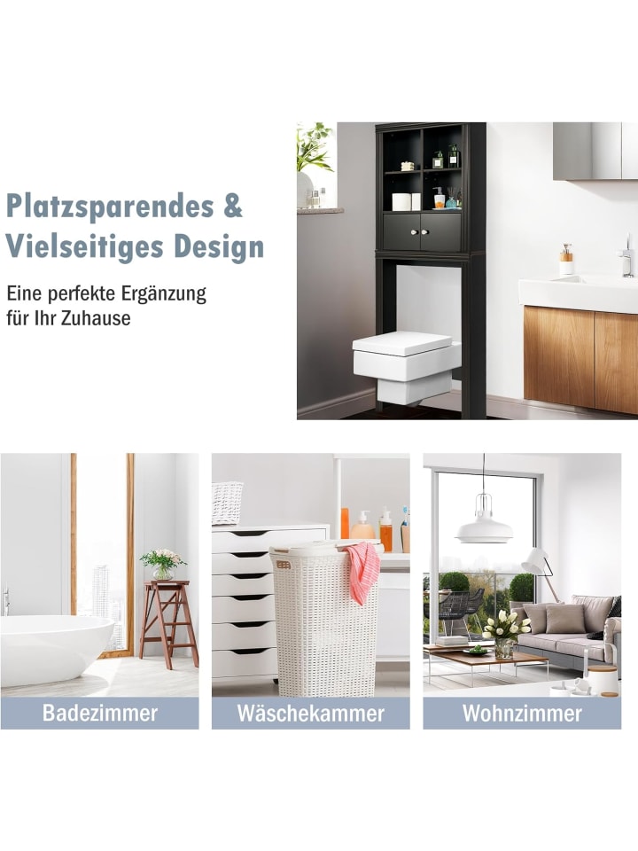 COSTWAY Toilettenregal 60 x 20 x165 cm in Braun günstig kaufen onesize