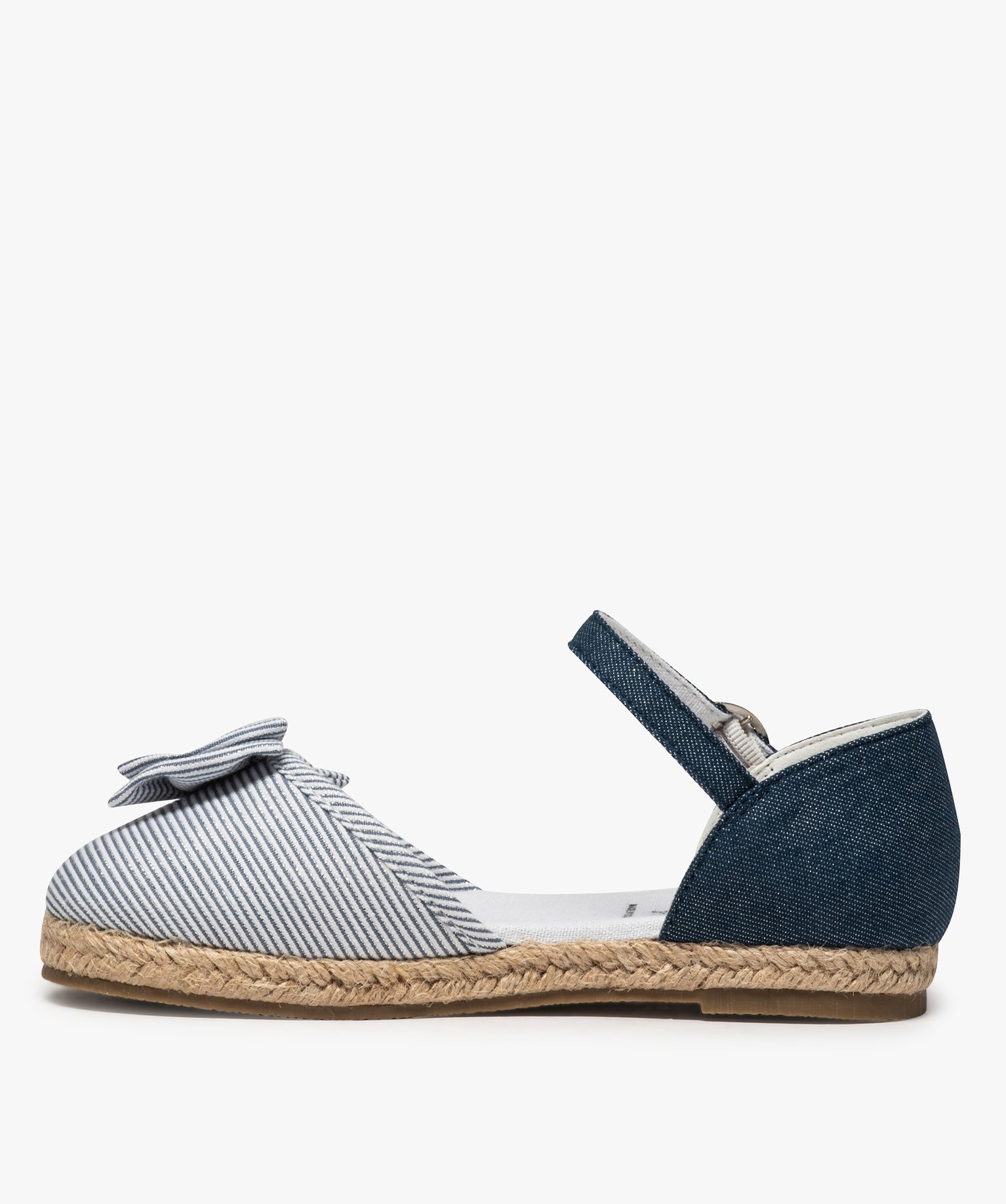 Ballerines fille en toile pailletée et fine bride bleu | GEMO