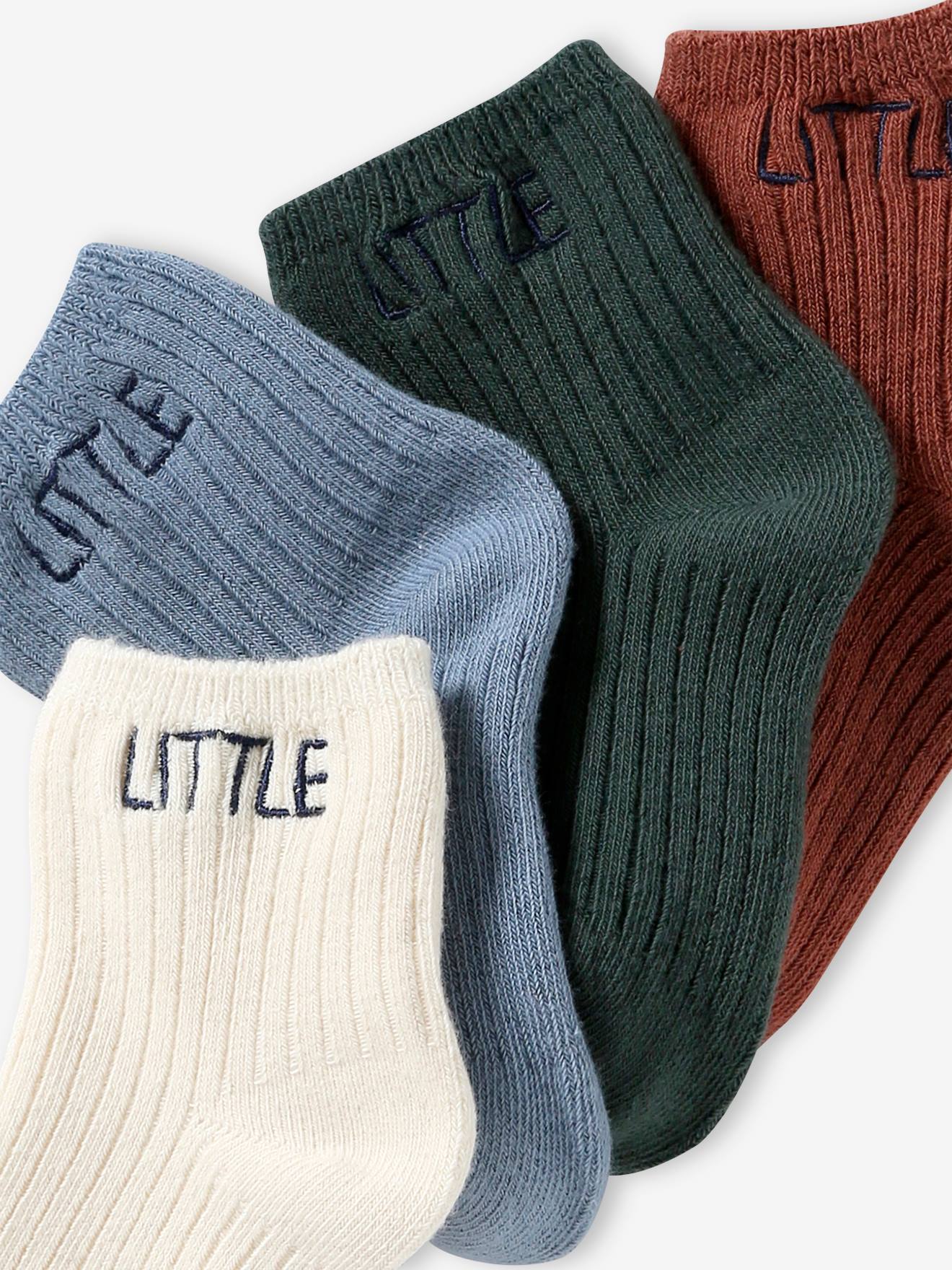 Vertbaudet 4er-Pack Baby Socken LITTLE BASIC Oeko-Tex - cappuccino