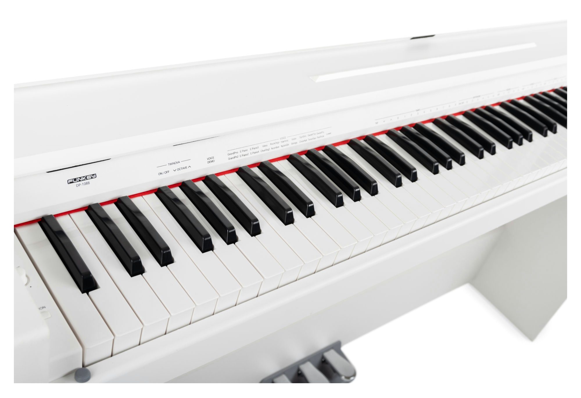 FunKey Digitalpiano DP-1088 E-Piano, (Spar-Set, 4 tlg., Inkl. Klavierbank, Kopfhörer und Schule), Schlankes Keyboard im Digitalpiano-Design