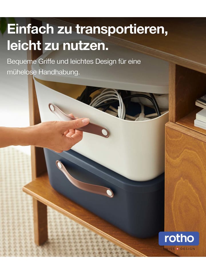 Rotho 2er-Set Aufbewahrungskiste 40l in Mistelweiß günstig kaufen onesize