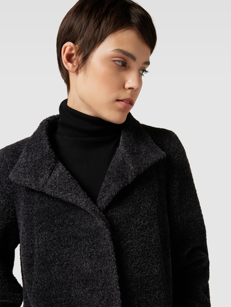 Mantel aus Teddyfell in anthrazit