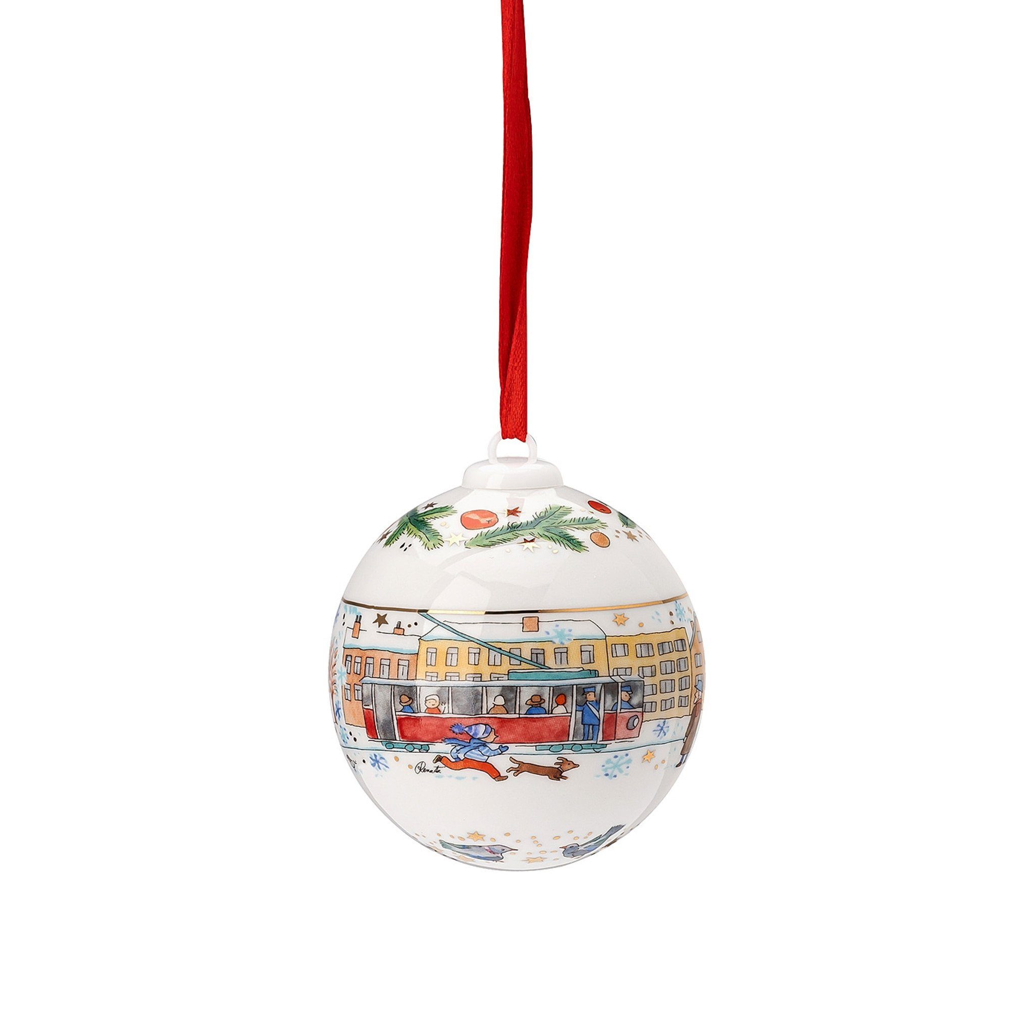 Hutschenreuther Christbaumschmuck Porzellankugel Weihnachtskugel 2023 in OVP - 2023 - 1 Stück (1-tlg), Sammelobjekt mit OVP (Originalverpackung)