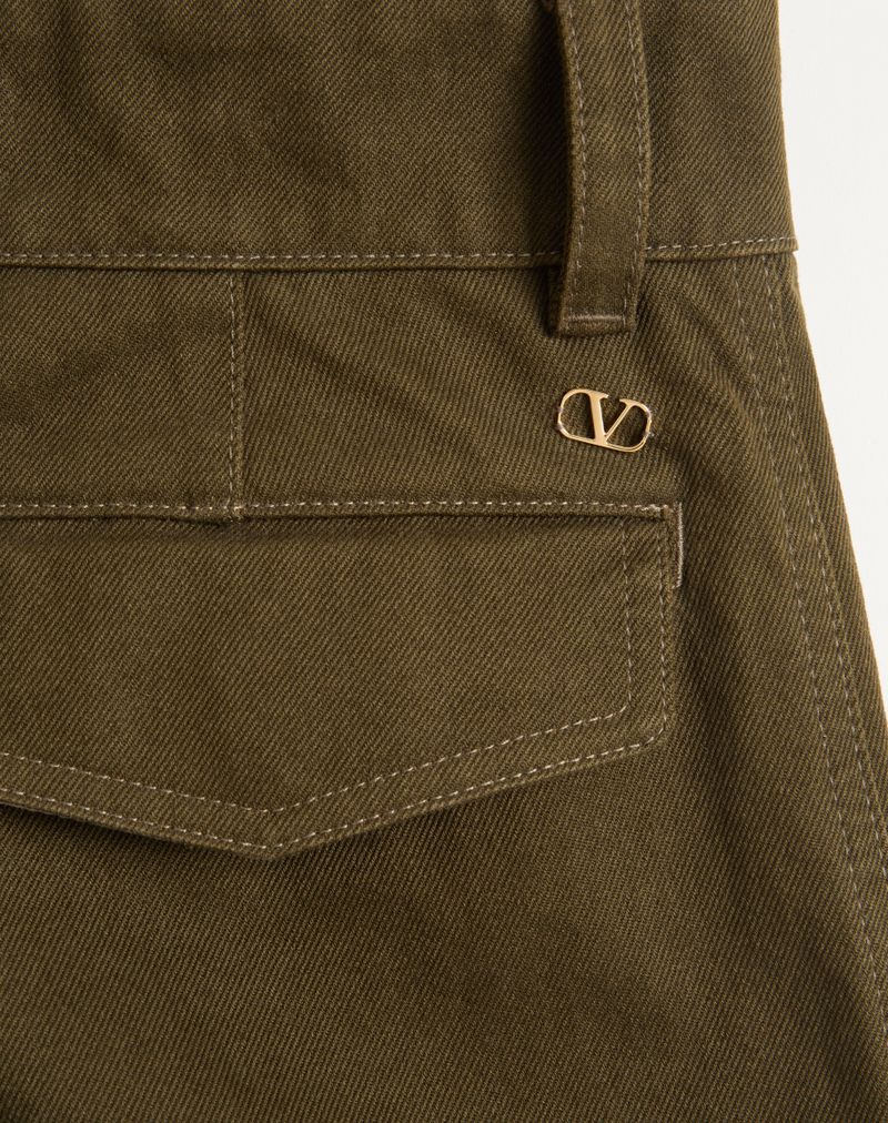 Calça Cargo Gabardine de Algodão Valentino
