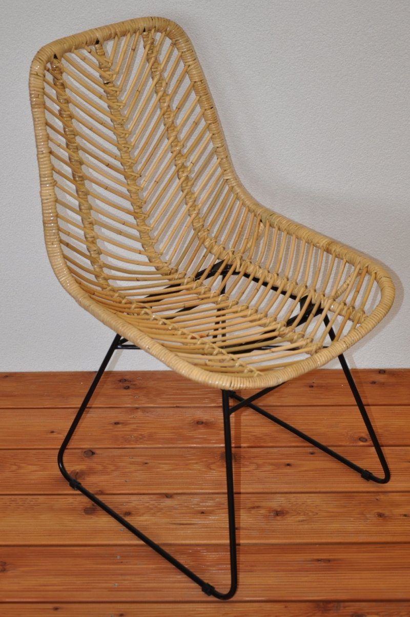 Rattani Rattanstuhl Rattanstuhl, Rattansessel Porches honigfarben, Rattan + Metall