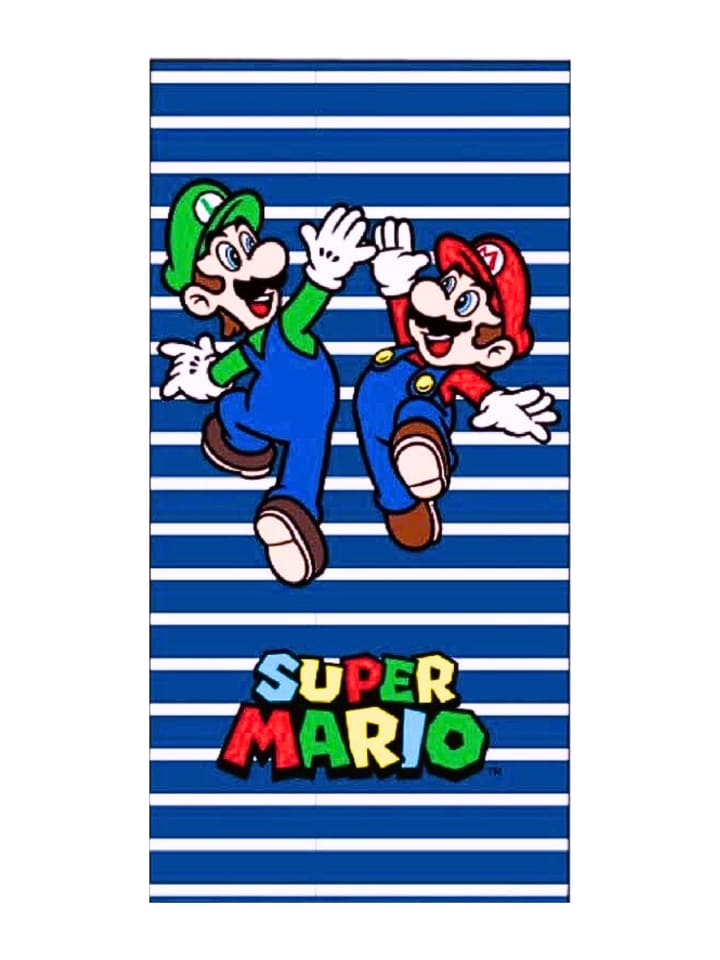 Super Mario Strand-/Badetuch Super Mario - (L) 140 cm x (B) 70 cm in Blau günstig kaufen 140
