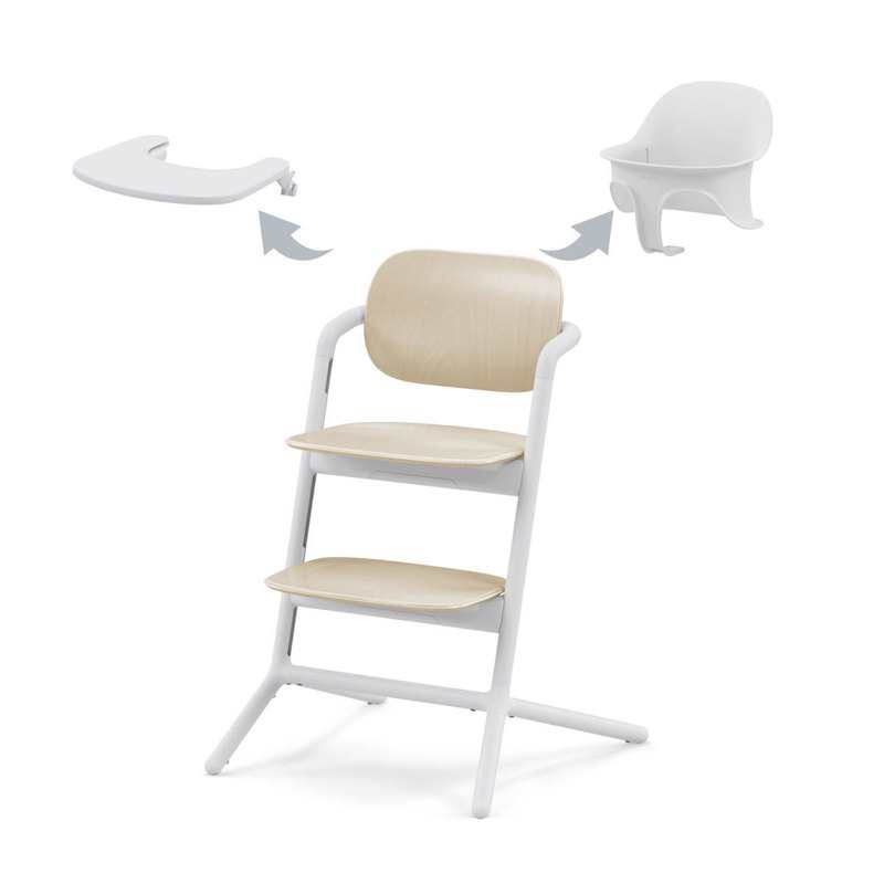 Chaise haute Lemo 2 blanc sable 3 en 1 Cybex