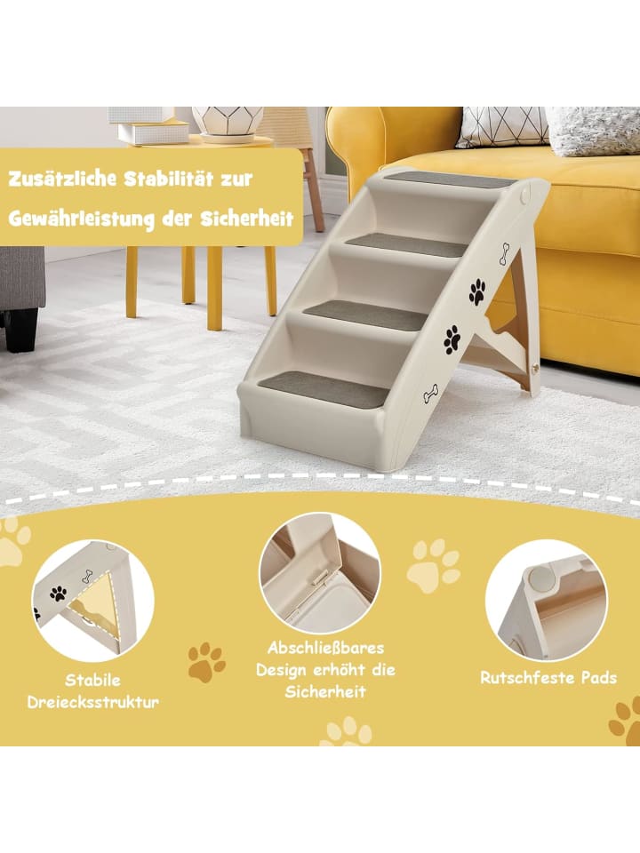 COSTWAY 4-stufig Haustiertreppe in Beige günstig kaufen onesize
