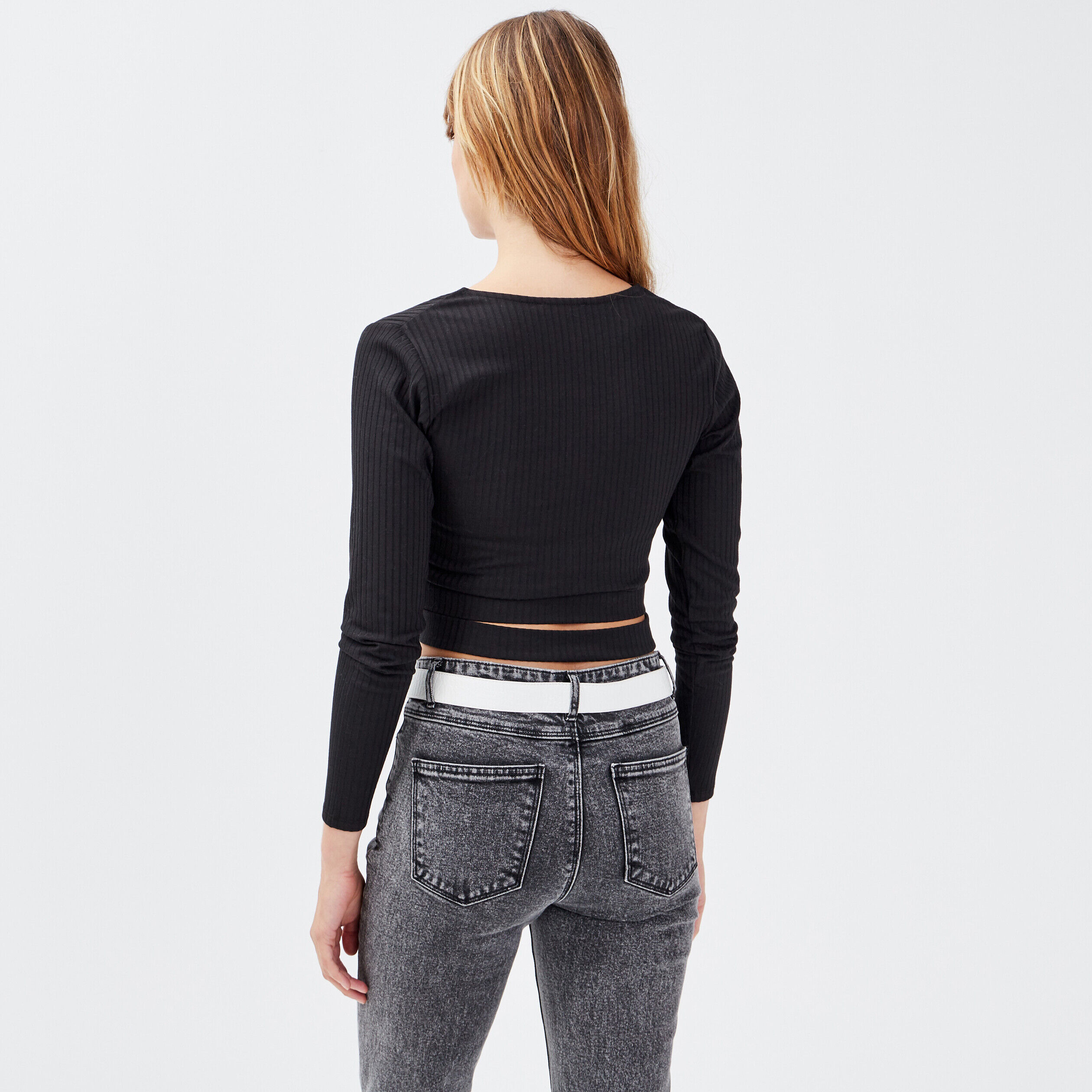 T-shirt manches longues noir femme | Cache Cache