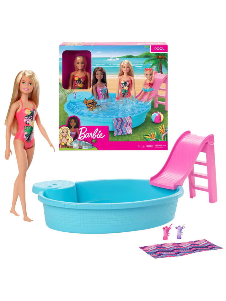 Barbie Pool mit Rutsche & Puppe | Barbie | Mattel | Spiel-Set & Accessoires günstig kaufen onesize