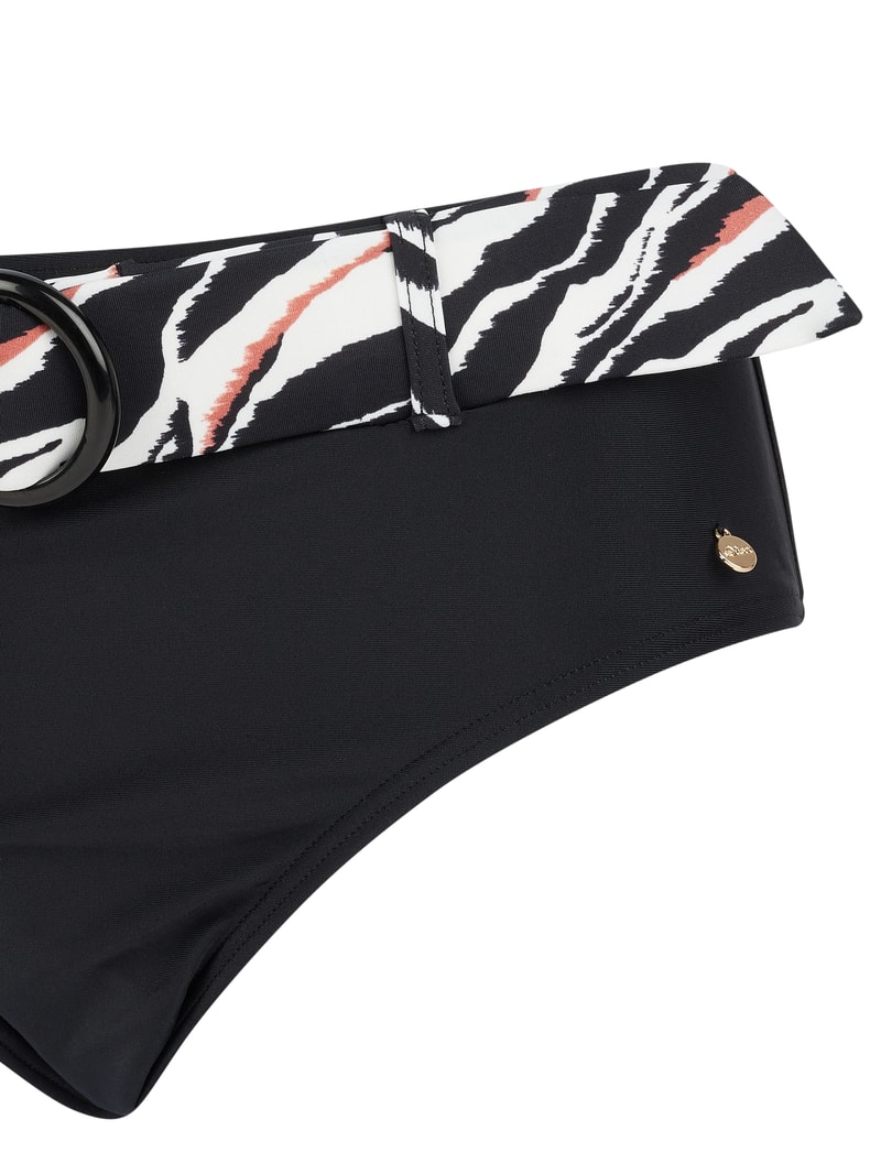 Bikini-Hose mit Gürtel in schwarz
