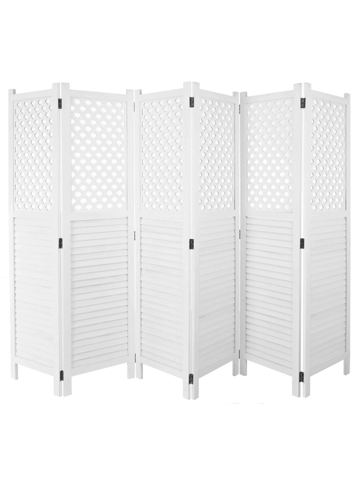 MCW Paravent A84 mit Ornamente, Weiß günstig kaufen onesize