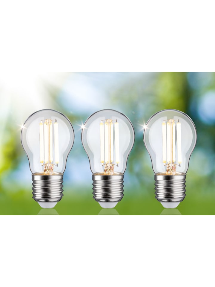 paulmann Eco-Line Filament 230V LED Tropfen E27 3er-Set  80 mm 525lm 2,5W 3000K  Klar A günstig kaufen onesize