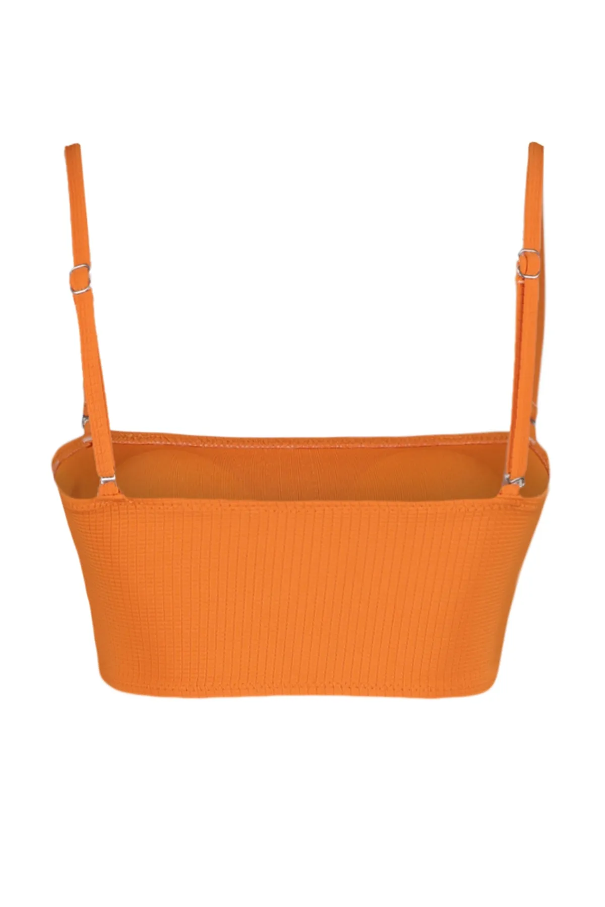 Trendyol Collection  Orangefarbenes, trägerloses, strukturiertes Bikinioberteil TBESS22BU0125