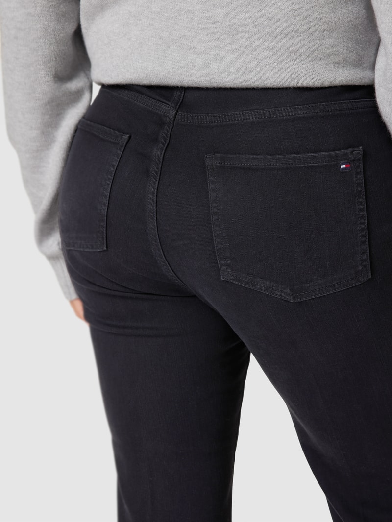 PLUS SIZE Jeans mit elastischem Logo-Bund in schwarz