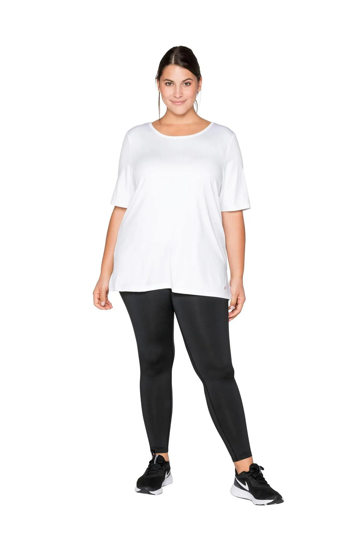 Sheego  Sport-Leggings - Schwarz - Mittlerer Bund