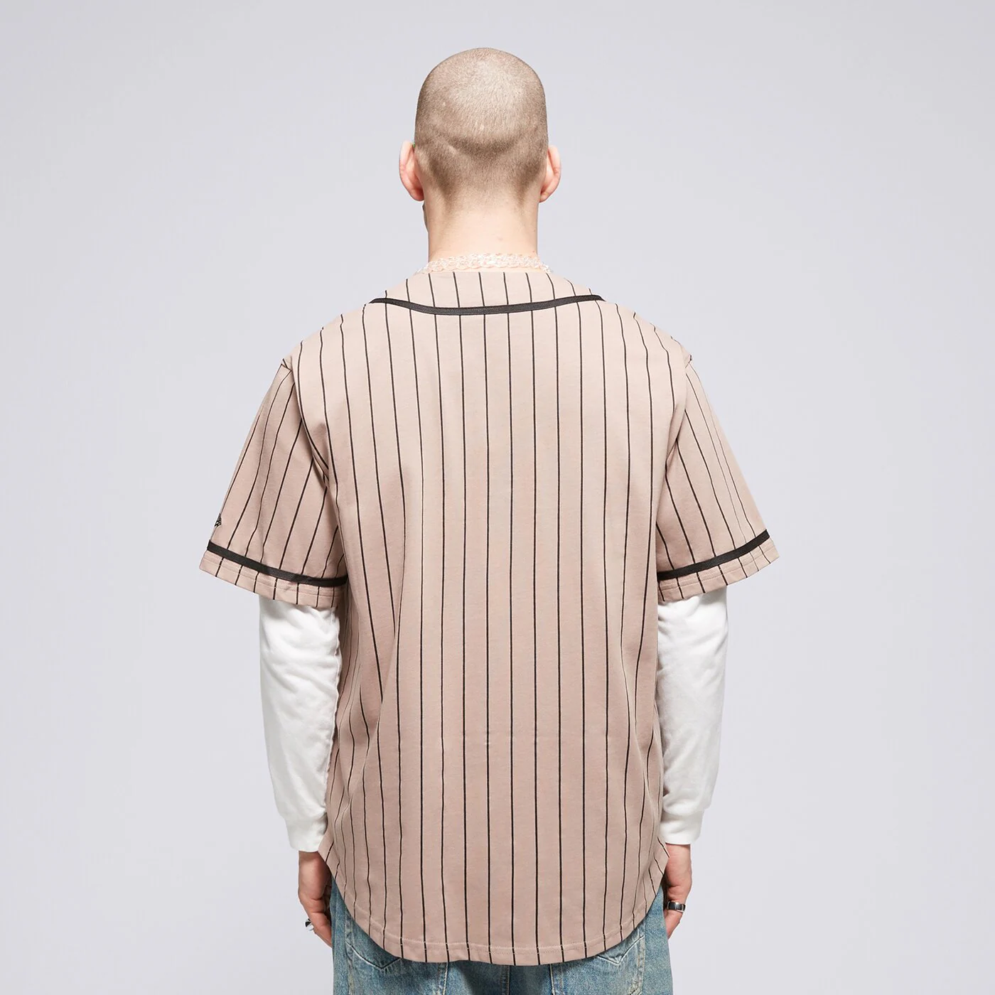 NEW ERA T-SHIRT NE PINSTRIPE JERSEY NONE Beige