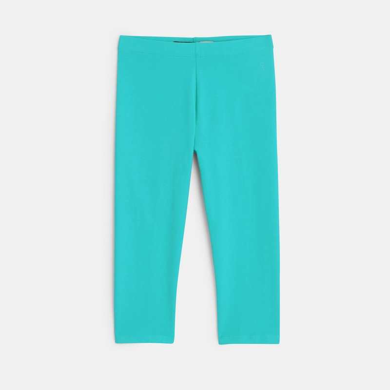 Leggings courts unis bleu fille