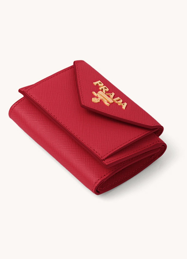 Portofel mic din piele cu logo-ul Prada