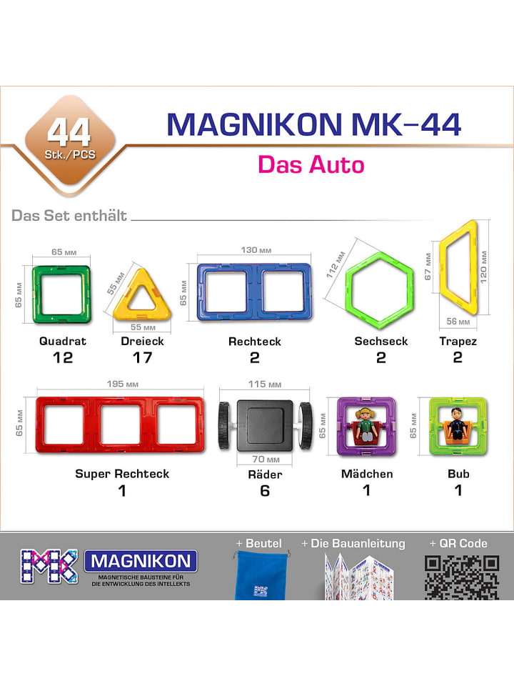 MAGNIKON Magnetische Bausteine MK-44 Der Autopark -ab 3 Jahren günstig kaufen onesize
