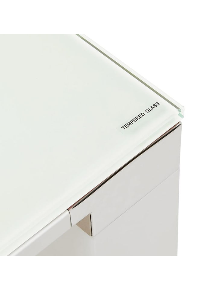 KADIMA DESIGN Schreibtisch Glas & Metall, 200x100cm minimalistisch funktional in Weiß günstig kaufen onesize