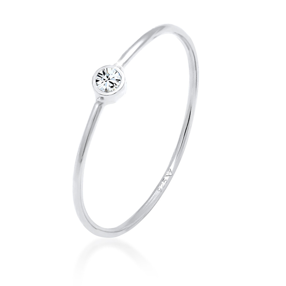 Elli Elli Bague Femmes Solitaire avec Cristal en Argent Sterling 925 Bague