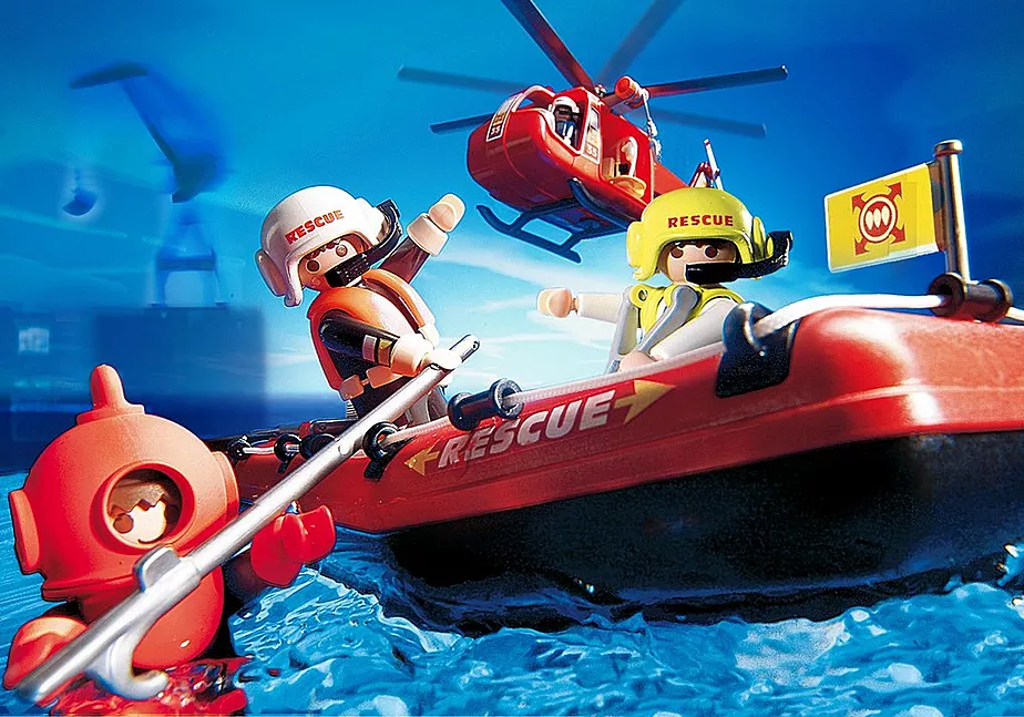 SOS-Helikopter/Rettungsboot
