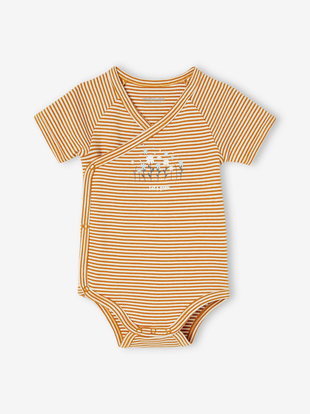 Lot de 3 bodies manches courtes bébé ouverture naissance lilas