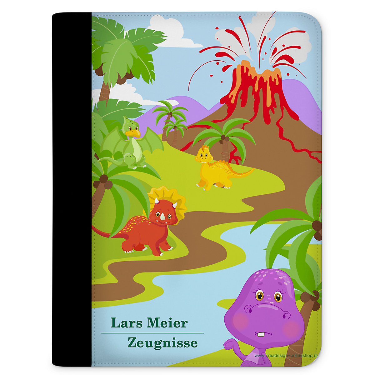 Zeugnismappe / Dokumentemappe mit Name personalisiert Dino