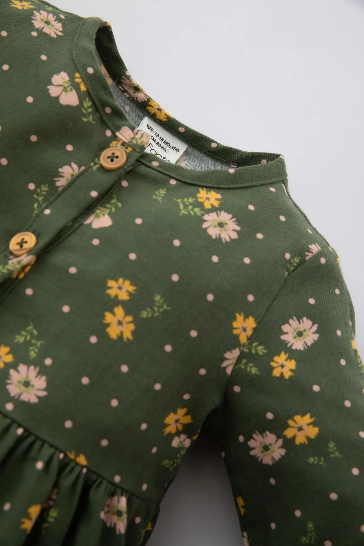 DeFacto  Geblümtes, langärmliges Twillkleid für Mädchen